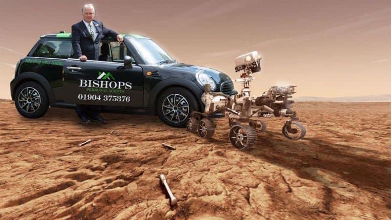 The Bishops mini is out and about and bumped into the Mars Rover! We’re out of this world! You’re better off with Bishops! #york #estateagent #mini