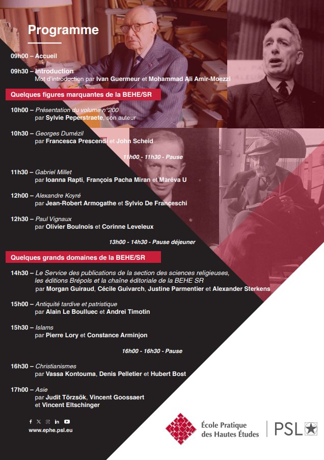 EPHE_PSL's tweet photo. #Célébration
Des livres et des dieux. La #Bibliothèque de l'@EPHE_PSL, Sciences religieuses

Journée organisée par Mohammad Ali Amir-Moezzi et Ivan Guermeur

📆​ 20 juin
📍 Sorbonne

Inscription : https://t.co/QsGXH8FI7h https://t.co/KroP9SitlG