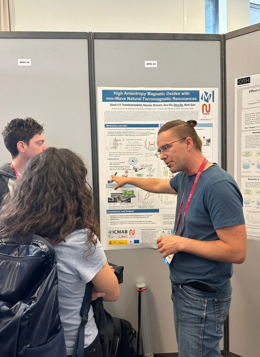NNgroupICMAB's tweet photo. @Darla2197 @europeanmrs ๐Hello again from the #SpringEMRS!
Today, it was Nico Dix's turn. He showcased the poster "High Anisotropy Magnetic Oxides with mm-Wave Natural Ferromagnetic Resonances".
๐ธ๐#EMRS2024 @europeanmrs https://t.co/brl6Vd3gKT