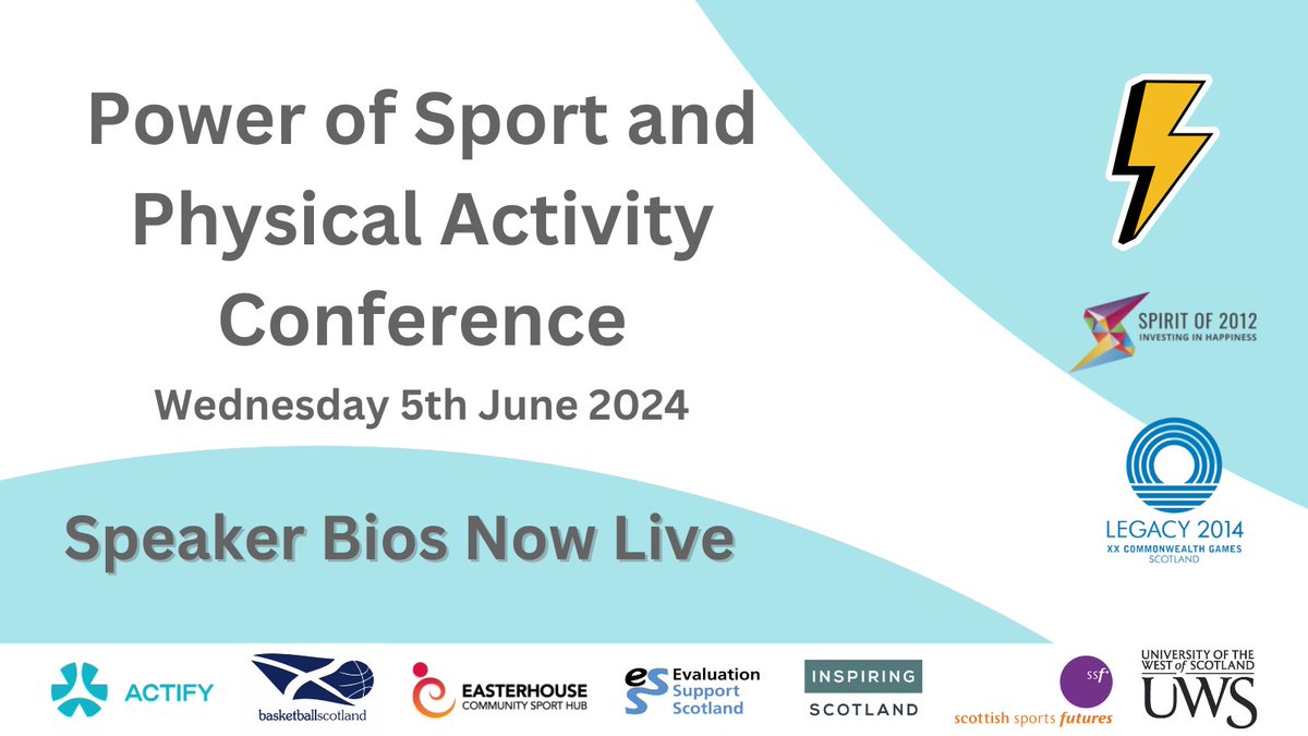 Just 7 days until the Power of Sport and Physical Activity Conference! 🎉 📢 Get ready by reading the speaker bios on the Conference Hub: actify.org.uk/powerofsport #PowerofSportGlasgow