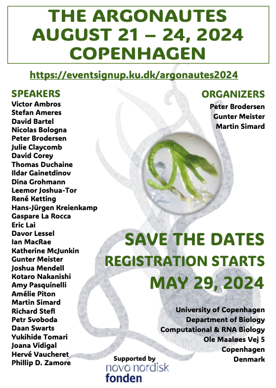 Martin Simard (@martinjsimard) on Twitter photo Registration for the next Argonaute meeting is now live at eventsignup.ku.dk/argonautes2024! Four days of AGO research. Please join us in Copenhagen and submit your best work for a poster presentation or a talk. <a href="/Argonautes_conf/">argonautes.conference</a> <a href="/MeisterLab/">Meister lab</a> <a href="/brodersen_lab/">Brodersen Lab</a> Registration for the next Argonaute meeting is now live at eventsignup.ku.dk/argonautes2024! Four days of AGO research. Please join us in Copenhagen and submit your best work for a poster presentation or a talk. <a href="/Argonautes_conf/">argonautes.conference</a> <a href="/MeisterLab/">Meister lab</a> <a href="/brodersen_lab/">Brodersen Lab</a>