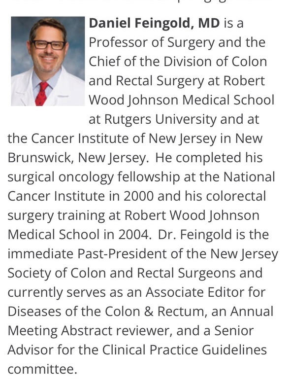 Nell Maloney Patel (@maloneynell) on Twitter photo Congratulations to <a href="/rwjsurgery/">Rutgers RWJMS Surgery</a> Colon and Rectal Surgery Division Chief Dr. Daniel Feingold on his nomination to the <a href="/ASCRS_1/">ASCRS_1</a> executive committee. Proud to be part of his division. <a href="/RWJMS/">Rutgers RWJMedSchool</a> <a href="/RWJUH/">Robert Wood Johnson University Hospital</a> <a href="/KD_Donohue/">Kristen Donohue</a> <a href="/brendanscullyMD/">Brendan Scully</a> Congratulations to <a href="/rwjsurgery/">Rutgers RWJMS Surgery</a> Colon and Rectal Surgery Division Chief Dr. Daniel Feingold on his nomination to the <a href="/ASCRS_1/">ASCRS_1</a> executive committee. Proud to be part of his division. <a href="/RWJMS/">Rutgers RWJMedSchool</a> <a href="/RWJUH/">Robert Wood Johnson University Hospital</a> <a href="/KD_Donohue/">Kristen Donohue</a> <a href="/brendanscullyMD/">Brendan Scully</a>
