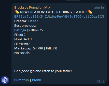 If you wanna catch something like $FATHER at 4-5k Marketcap range, join discord.gg/blockspy or t.me/+Hvzdw_Bq-kY0O… for access to pumpfun alert signals when good creators makes a token! 🤑 <a href="/BlockSpy_/">BlockSpy</a> delivers