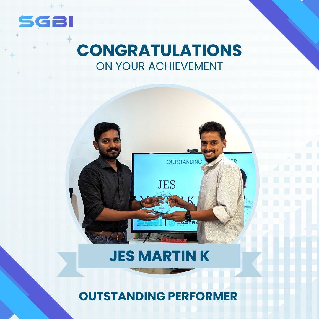 Congratulations to Jes Martin K! You've truly excelled in your endeavours , and your dedication shines brightly. Here's to achieving milestones and embracing new successes on your journey. Keep inspiring ! 🌟 
#Quaco #robotics #awardwinner #CelebrationTime  #successstory #sgbi