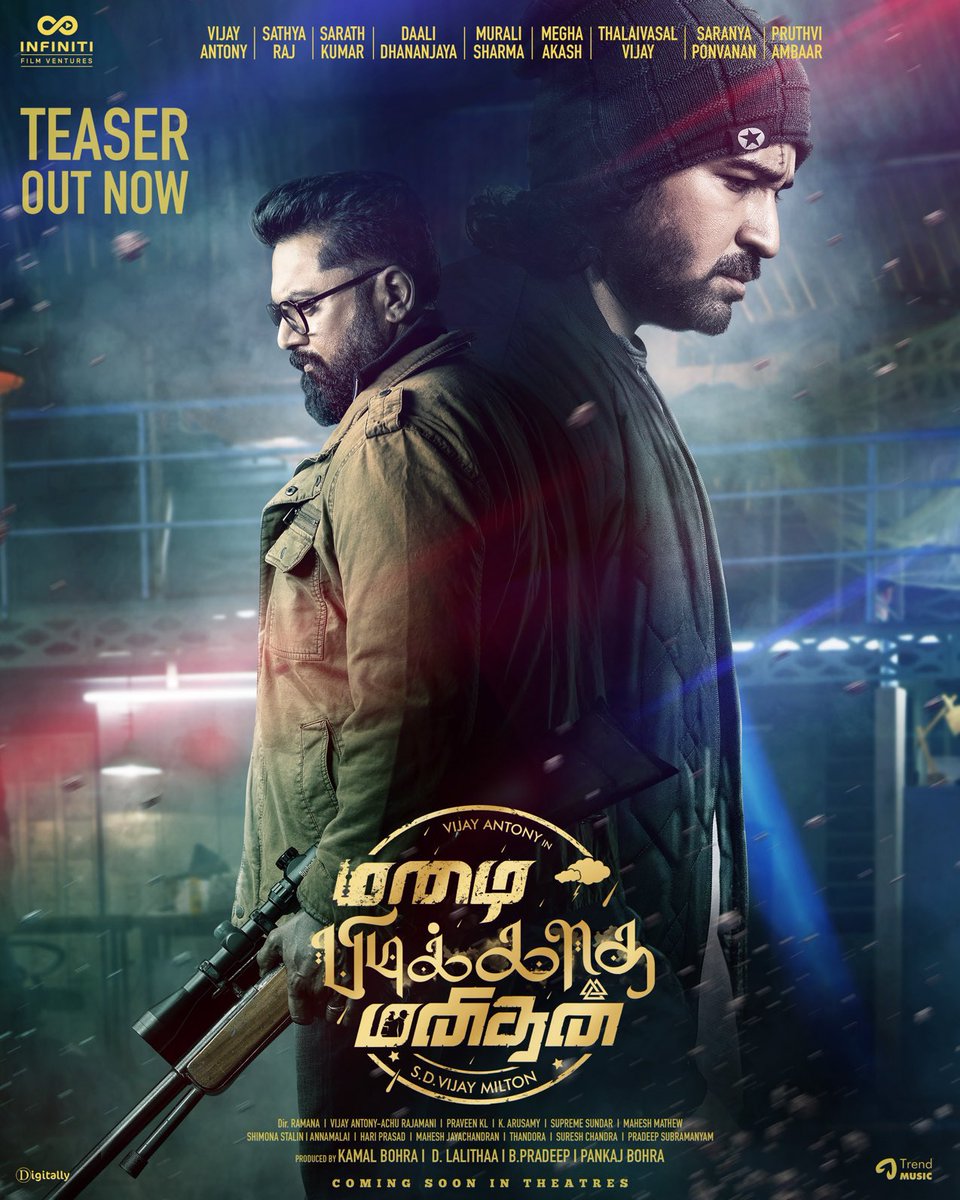 #MazhaiPidikkathaManithan - Teaser Out Now..▶️youtu.be/AQM6ZEeVkNs?si… A Perfect Action Packed Teaser.. looking forward to watch this film on Theater's🔥 #VijayAntony #Sarathkumar #Sathyaraj Coming Soon In Theatres..