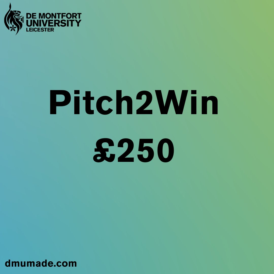 DMUmade's tweet photo. Current students and recent graduates can pitch their business idea to us for the chance of winning £250!

Enter now at https://t.co/2R5nCnrVf1

#dmu #demontfortuniversity #madefrommore https://t.co/EvmluNv2Mm