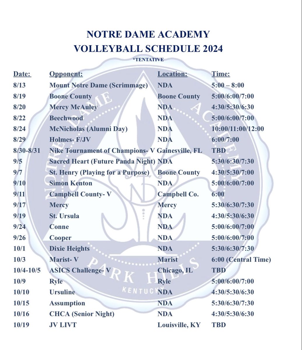 🚨Schedule Announcement🚨
Summer is here, so volleyball is near! Mark your calendars to see your Volleyball Pandas this fall!