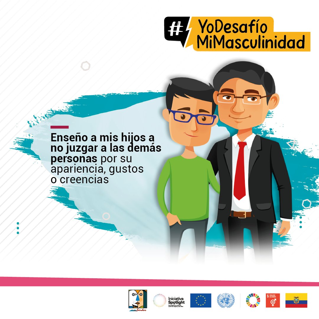 👨‍👦‍👦 Los hombres aprenden de otros hombres. Si enseñas a tus hijos a respetar a los demás, estás construyendo un modelo saludable y alternativo de ser hombre. #YoDesafíoMiMasculinidad #SpotlightEC @SpotlightAmLat @Onuecuador @UEenEcuador