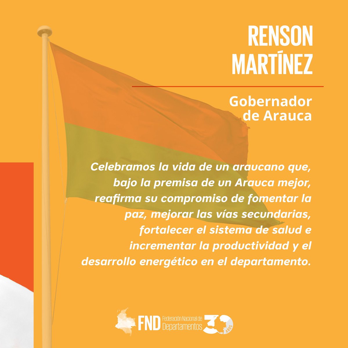 Celebramos 👏la vida del gobernador @GobArauca, @MartinezPRenson, quien bajo los pilares de igualdad de oportunidades, buen gobierno, productividad y desarrollo económico busca transformar las condiciones de vida para los araucanos. 🎂 ¡Feliz cumpleaños 🥳!