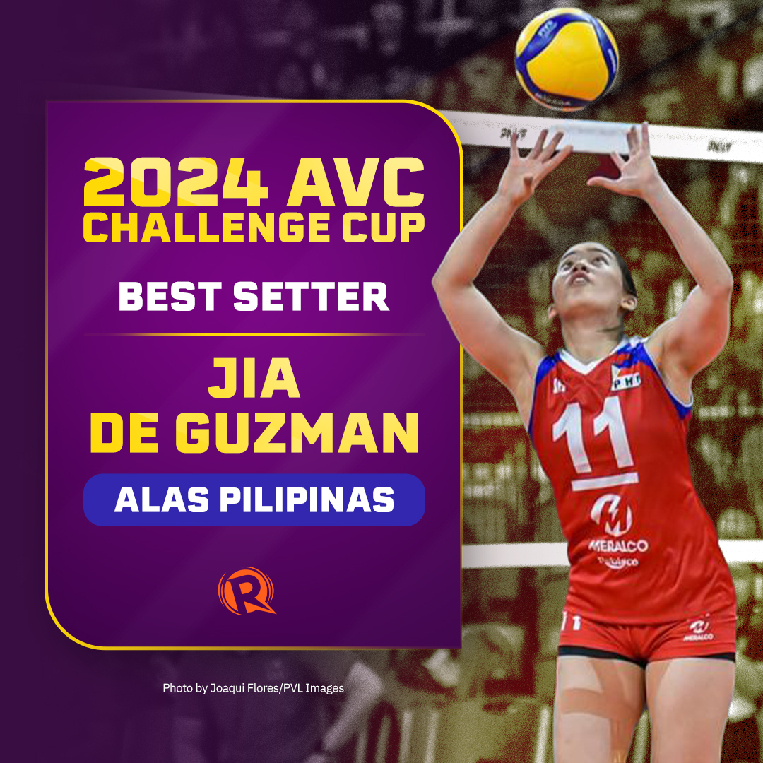 NEVER ANY DOUBT.

Eight-time PVL Best Setter and Alas Pilipinas captain Jia de Guzman validates her international-level playmaking skills as the 2024 AVC Challenge Cup Best Setter! #AVCChallengeCup2024 rappler.com/sports/volleyb…