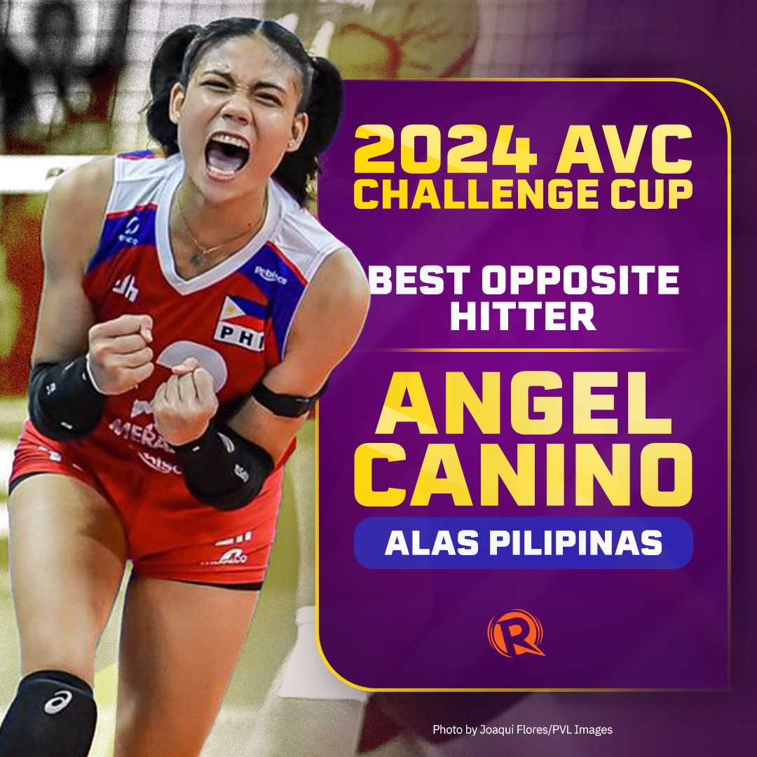 FIRST TIME, FIRST AWARD.

Alas Pilipinas debutant Angel Canino, also playing her first stint as opposite, wins the 2024 AVC Challenge Cup Best Opposite Hitter award! #AVCChallengeCup2024 rappler.com/sports/volleyb…