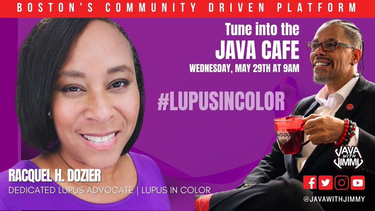 javawithJimmy's tweet image. We’re chatting about #lupus in just a few moments.

#lupusawarenessmonth
#YourHealthyJava