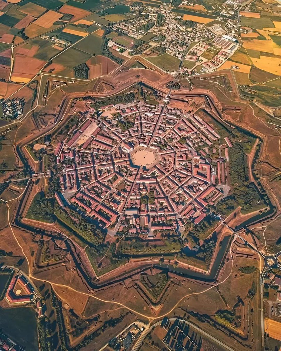 The town of Palmanova, Italy. Built as a star fort by the Venetian Republic in 1593.