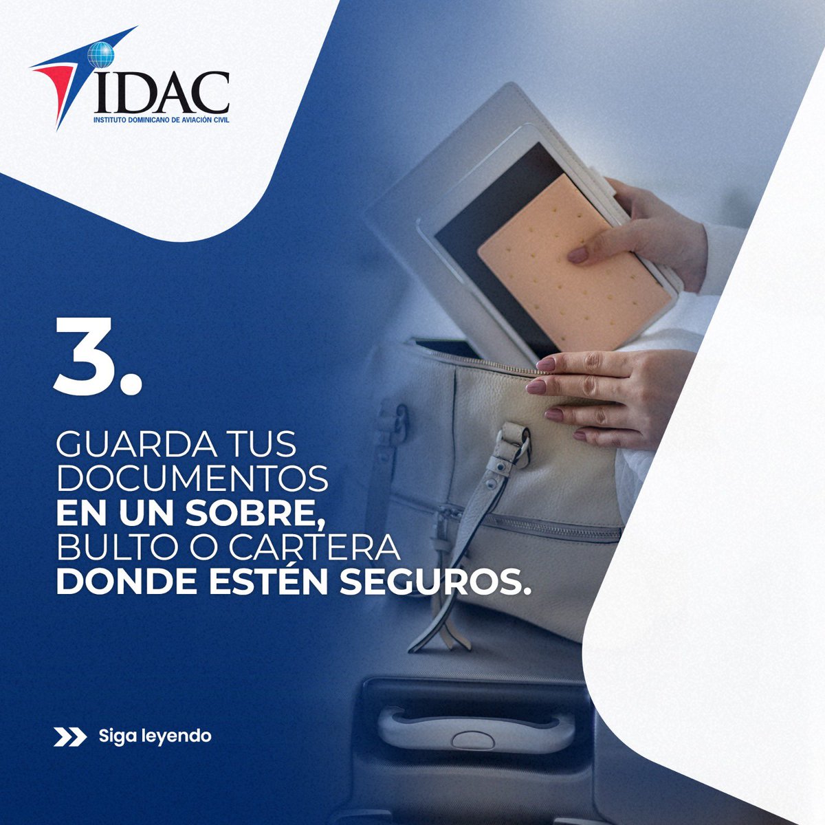 IDAC_RD's tweet image. ¿Ya es hora de tomar tu vuelo?✈️ 
Entonces estas recomendaciones son para ti.

⏩Lee aquí cuáles son para tener un viaje tan seguro como memorable. (1/2)

#IDACRD #aviacioncivil #tipsdeviaje