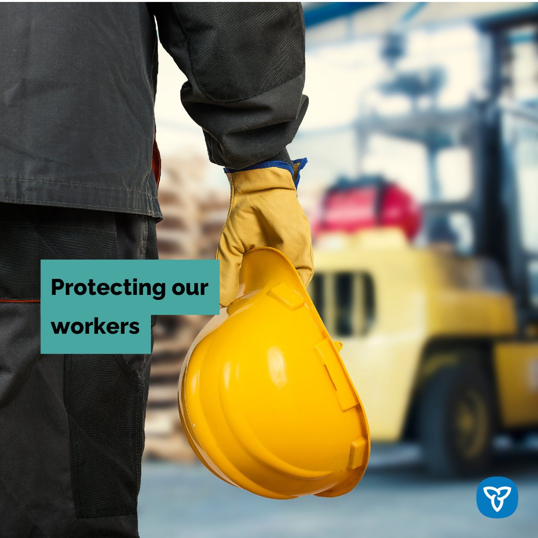 ONTatwork's tweet photo. 🦺 Ontario is protecting workers so they can perform their jobs safely.  
  
From April 1, 2024, to March 31, 2025, ministry inspectors are conducting proactive health and safety inspections. 
  
Get the schedule here: https://t.co/Jzm5zFgeHP https://t.co/Vqrz36l6qK