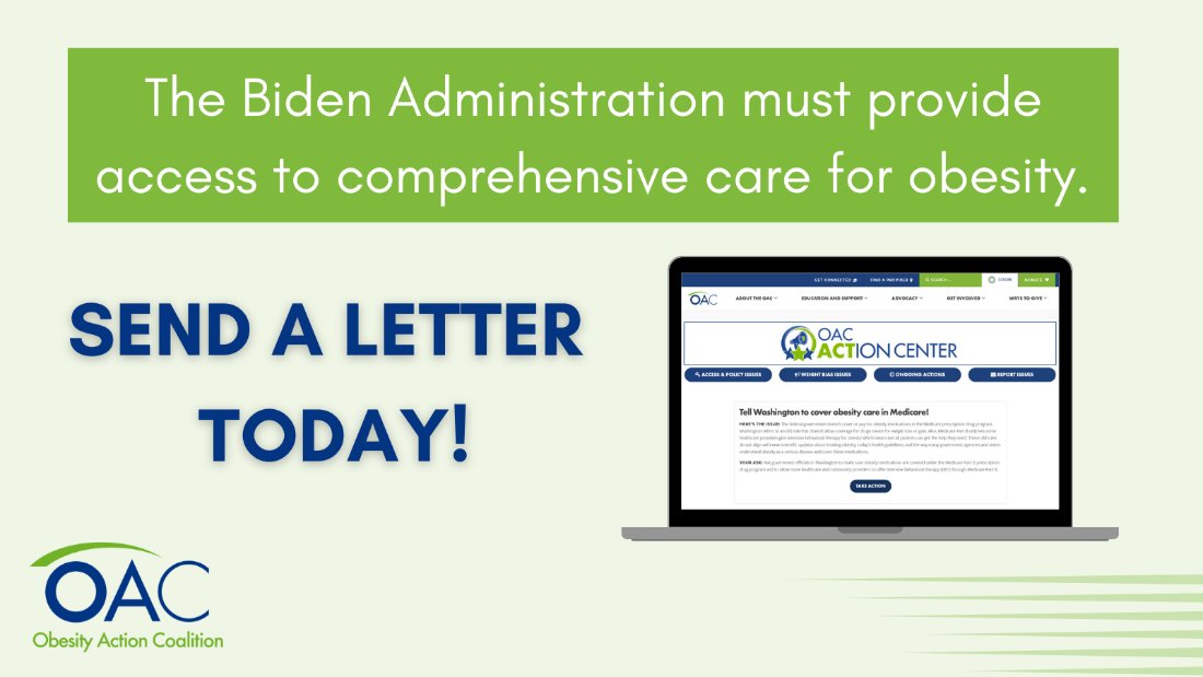 Due to an outdated federal statute, obesity medications are not covered in the Medicare Part D prescription drug program. 

Take action today to urge @Medicare, @HHS, and @WhiteHouse to improve access to effective care for obesity ➡️ bit.ly/3wKQ6fa