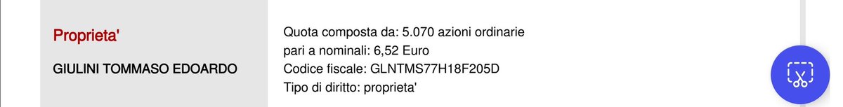 È inutile che ve la prendiate con la Covisoc, non è facile controllare, per scoprire ad esempio che Giulini possiede una partecipazione nell'Inter, vietato dalle Noif, sono dati complicati da estrapolare......dalla Camera di Commercio è tutto a voi studio 🤣🤣🤣🤣
