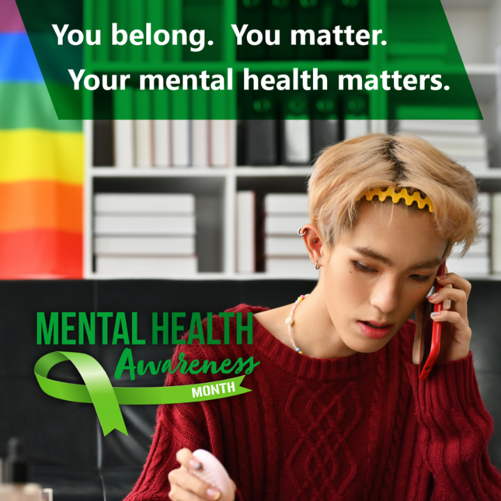 For Mental Health Awareness Month, we celebrate #LGBTQIA+ communities with a reminder: You belong. You matter. Your mental health matters. And you are not alone. 🌈❤️ There is help. 988lifeline.org/help-yourself/…