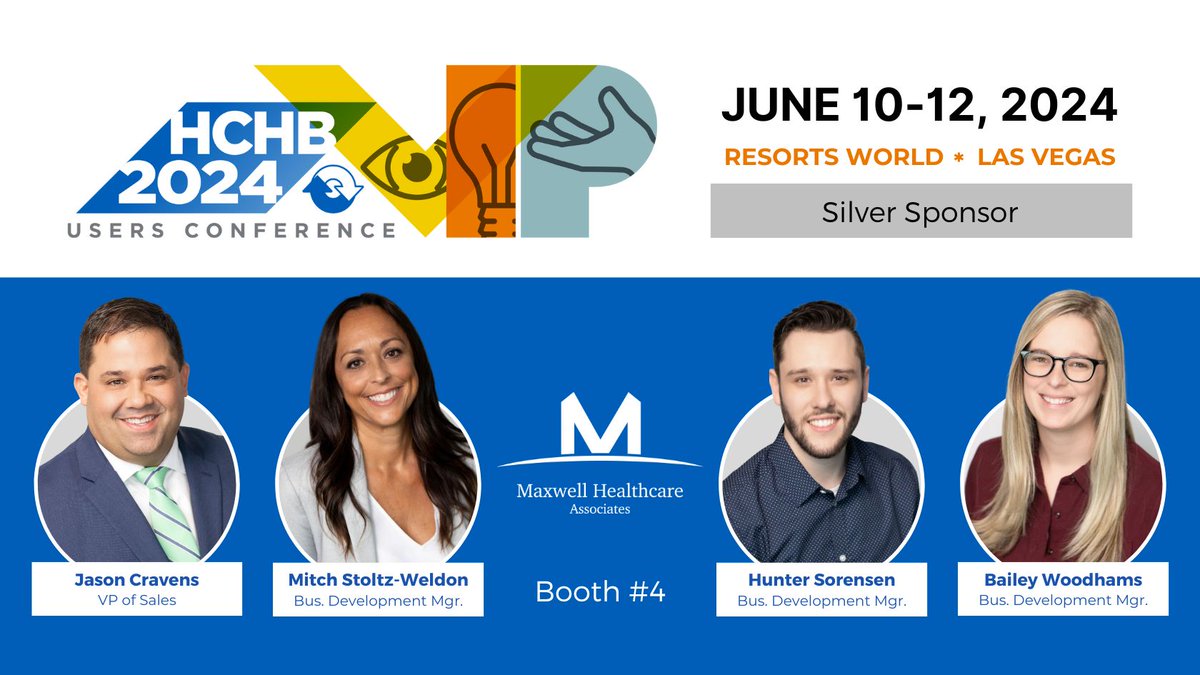 Our sales team is attending the HCHB Users Conference in #LasVegas. Stop by booth 4 to learn more about the exciting strategic directives coming from MHA.
 
#Conference #WereGoing #HCHBUC24 #PostAcuteCare #HomeCare #HomeHealth #Hospice #MHARocks #MaxwellHCA #MHADifference