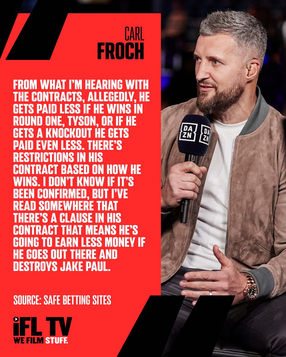 Carl Froch on what he has heard regarding Jake Paul vs Mike Tyson 😳

Do you believe the fight should be going ahead? 

#PaulTyson | #BoxingNews | #BoxingWorld