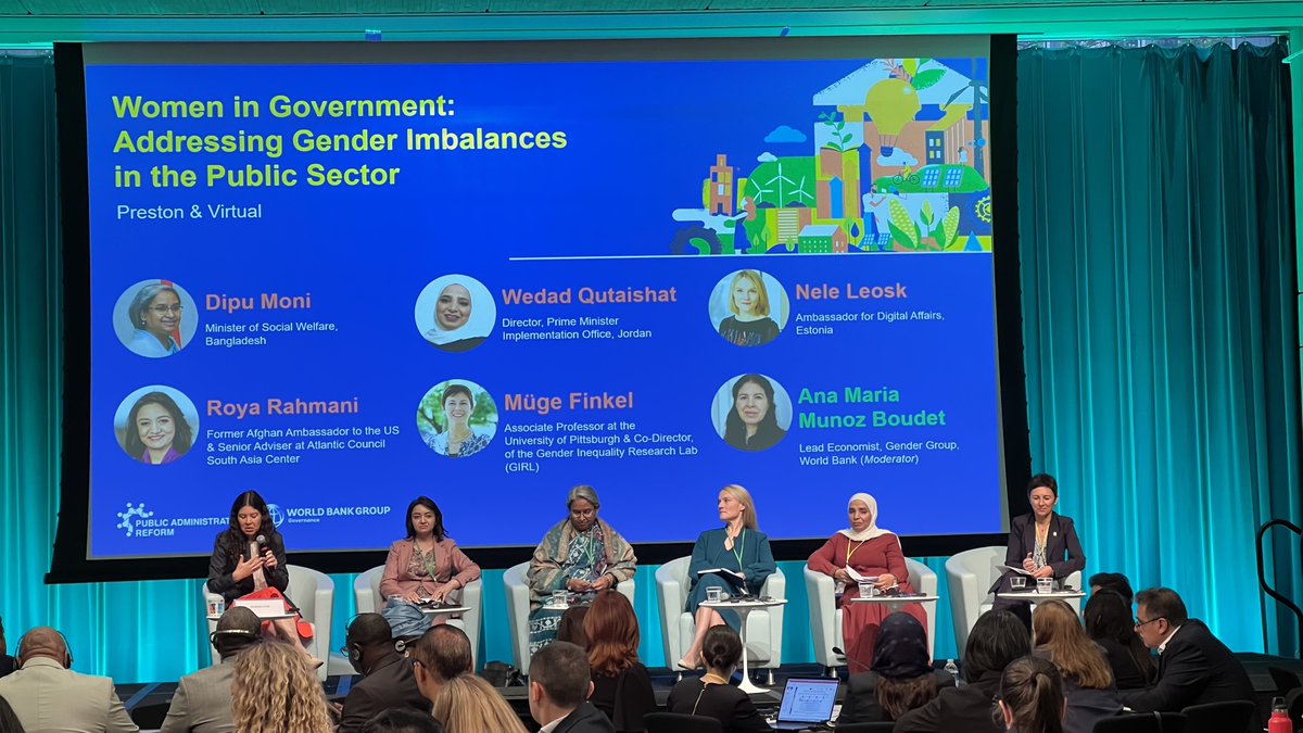 Ana Maria Munoz Boudet at the #PublicAdminForum2024, 'Women are equally competent and can do #PublicSector jobs.'

📺Tune in here: bit.ly/3JOs6un

Also see the @WorldBank #gender strategy: bit.ly/45ifLc5 #PublicAdministration