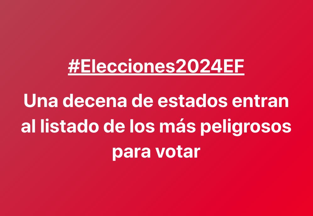 #Elecciones2024EF | Rumbo a las #Elecciones2024MX, la organización Votar Entre Balas señaló algunas de las entidades con más asesinatos y ataques en lo que va del año, siendo que hay estados en los que se reportan hasta 45 hechos violentos.

1/3