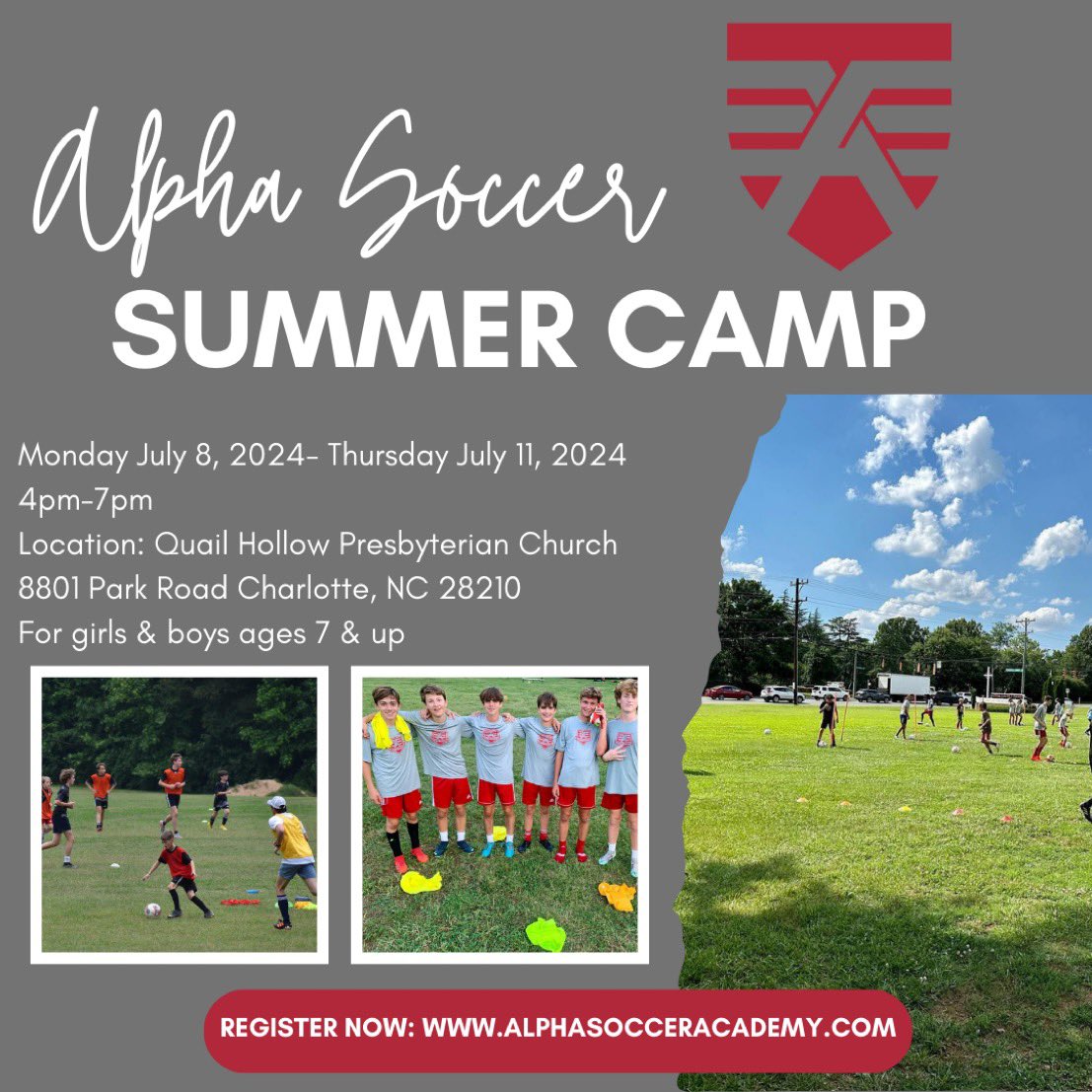 Join us for summer camp! #OneFamily #AlphaSoccerAcademy register at alphasocceracademy.com