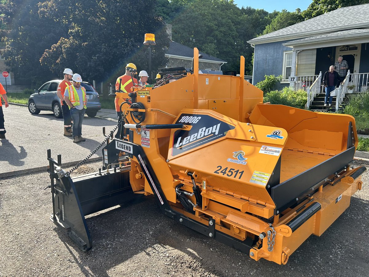 A new Leeboy 1000G asphalt paver for the City of Cambridge courtesy of Greg Johnstone and @enduraquip