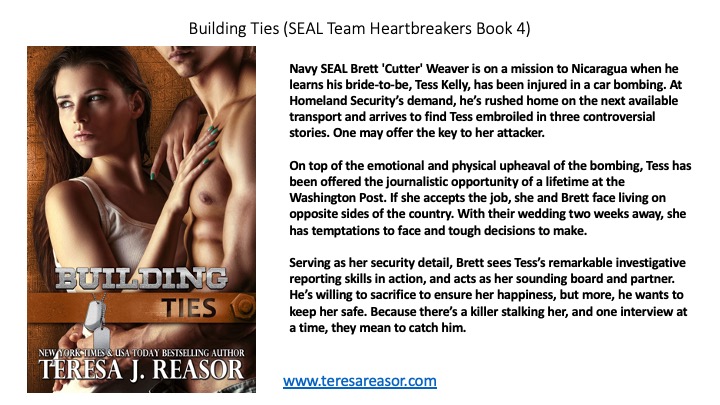 RT@teresareasor Navy SEAL Brett Weaver is sent home on emergency leave when his fiance’, Tess Kelly is targeted with a car bomb. She's covering several controversial stories and there's a killer stalking her. Can he keep her safe? #militaryromance amazon.com/Building-Milit…