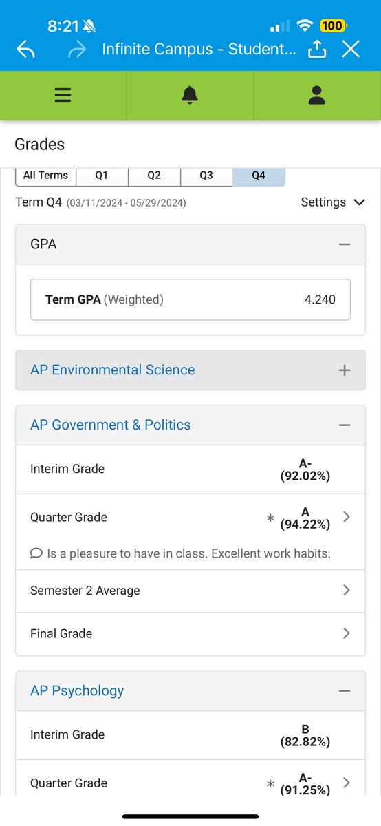 Finished 4th quarter with a 4.2 GPA! 🎓📚
/ with 3 AP classes.