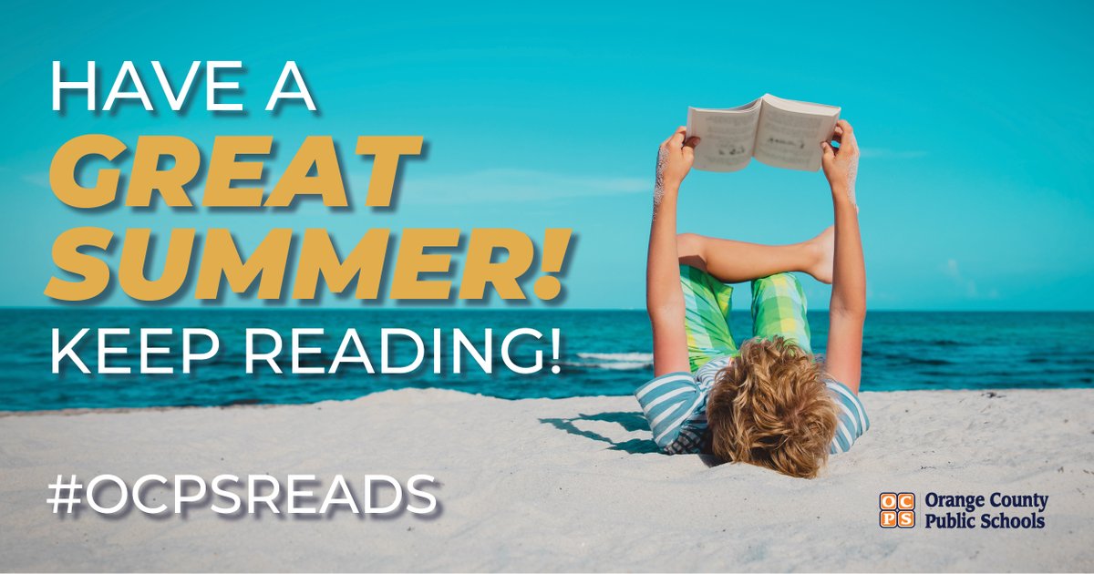 What time is it? Summer reading time! Our theme this year is 'Adventure Begins at your Library!' Students can log their minutes in Beanstack (via OCPS LaunchPad) for a chance to win prizes! Share what you're reading using #OCPSReads and find more info at SummerReading.ocps.net.