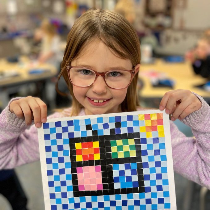 Do you have leftover stickers from our Sticker Poster Kits? We have an awesome way for you and your students to create custom pixel art designs and worksheets using leftover stickers! Create Pixel Art: ow.ly/qA6o50Il6T7 #TLChat #EdTech <a href="/demco/">Demco</a>