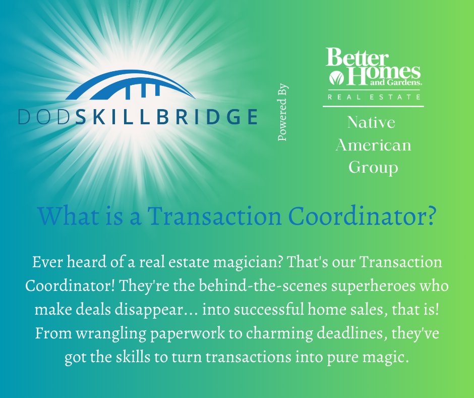 rosettid's tweet image. Are you a master multitasker with a knack for organization? BHGRE wants you! We&apos;re seeking transaction coordinators to join our team through the SkillBridge program. If you&apos;re ready to take your skills to the next level, apply now! #SkillBridge #TransitionSuccess