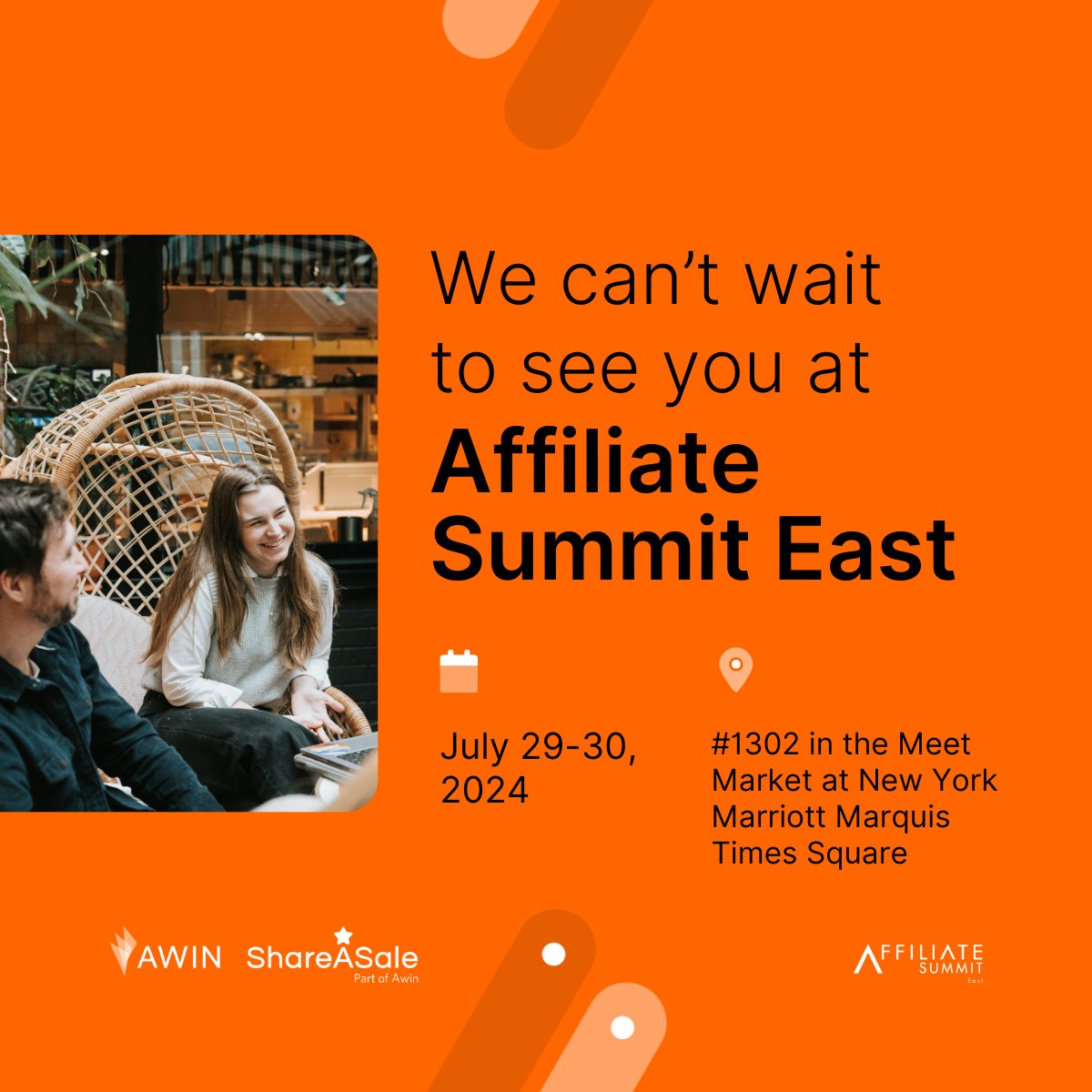 ShareASale, Owned by Awin (@shareasale) on Twitter photo Are you heading to Affiliate Summit East from July 29-30? We are too!📧 Email us at us-newbusiness@awin.com to book a meeting and learn how our affiliate marketing platform can help you reach, engage, and retain your next customer.
#AffiliateSummitEast #ASE24 #AffiliateMarketing Are you heading to Affiliate Summit East from July 29-30? We are too!📧 Email us at us-newbusiness@awin.com to book a meeting and learn how our affiliate marketing platform can help you reach, engage, and retain your next customer.
#AffiliateSummitEast #ASE24 #AffiliateMarketing