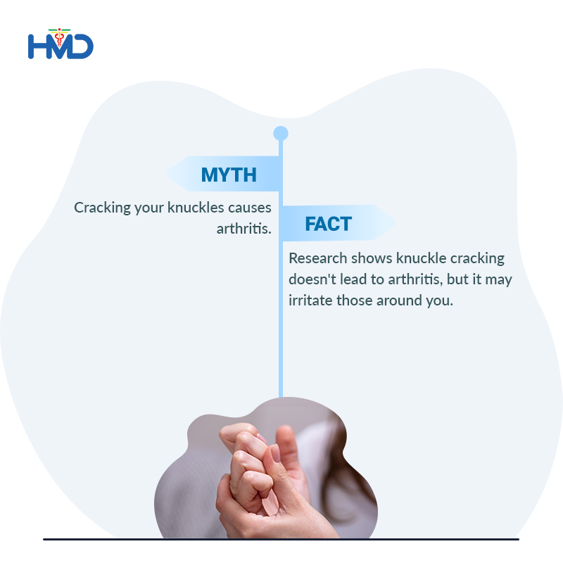 hmdhealthcare's tweet photo. Knuckle-cracking myth debunked.
Contrary to popular belief, cracking your knuckles doesn't cause arthritis. However, it might irritate those nearby. So crack away without worry.
#KnuckleCracking #MythBusted #fundaysunday #sunday #HMD #HMDhealthcare https://t.co/VZVQDzk1y8