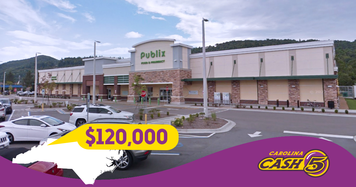 A $120,000 jackpot goes to one lucky #NCLottery player who took a chance on a #Cash5 ticket in last night's draw. The winning ticket was purchased at @Publix on Blowing Rock Road in #Boone. Way to go!