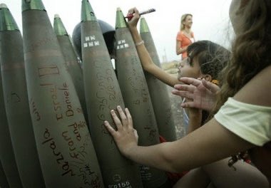 Israeli children signing bombs “with love” that were being used to kill Lebanese children in the 2006 on Lebanon. This is not an individual decision, Israelis were the ones that published these pictures, approved by the occupation army, government and society.