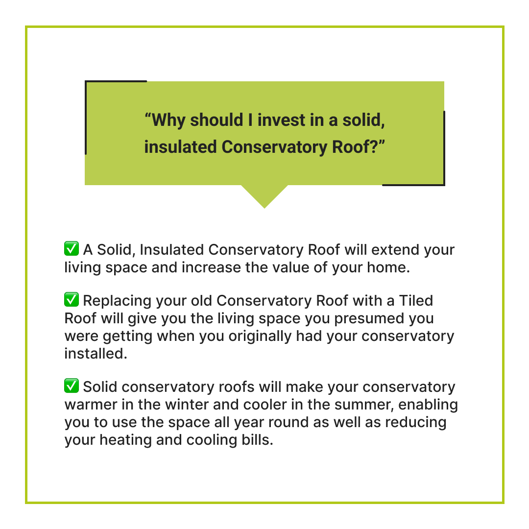 Projects4Roofin's tweet photo. Considering a solid, insulated Conservatory Roof? Here's why it's a smart investment:
✅ Extend your living space and increase home value.
✅ Upgrade to a Tiled Roof for the space you envisioned.
✅ Enjoy year-round comfort with warmer winters and cooler summers. https://t.co/HeVeXignAl