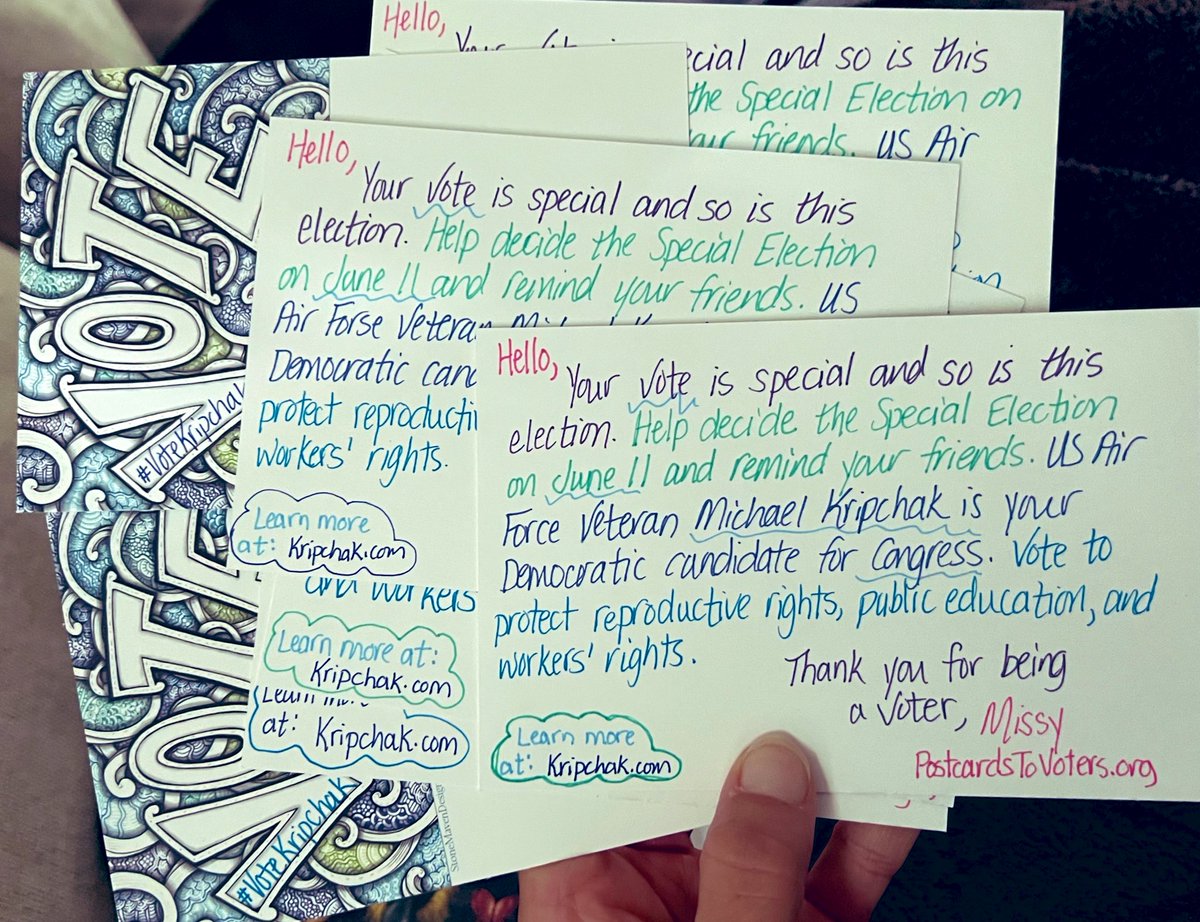 This set of #PostcardsToVoters is on the way to Ohio in support of Michael Kripchak for June 11 Special Election. @KripchakOH #BeAVoter  #VoteBlue