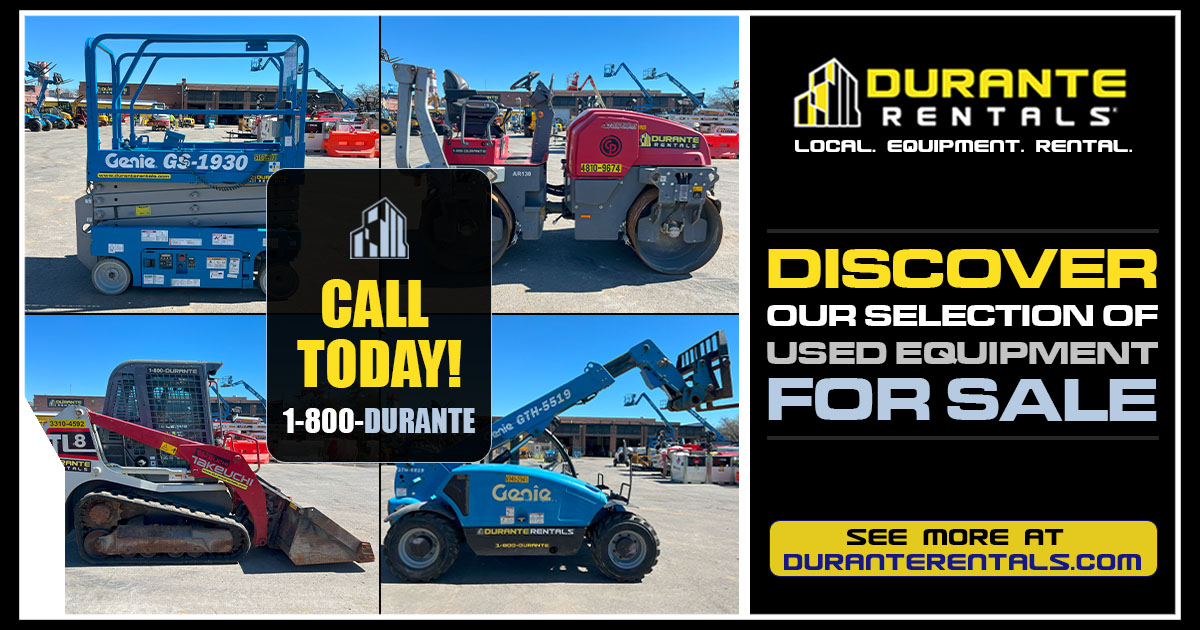 Searching for reliable used equipment to enhance your fleet? Durante Rentals inventory features low-hour units from Genie, Takeuchi, Chicago Pneumatic, and more, guaranteed to perform like new. Start browsing today at duranterentals.com/product-catego… or call 1-800-DURANTE!