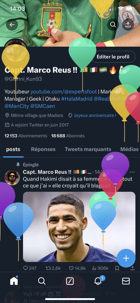 J’ai les ballons. Merci Seigneur 🙏🏻🙏🏻🙏🏻