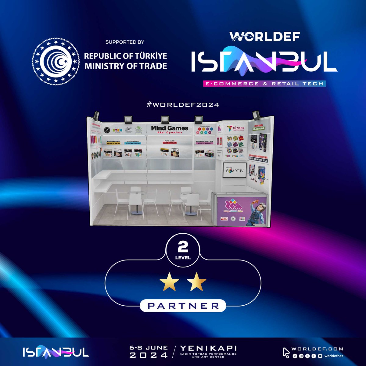 📅 6-8 Haziran 2024'te "WORLDEF İSTANBUL 2024" etkinliğinde dünya E-Ticaret devleri ve üreticiler buluşuyor! 🌍

📚🎮 Yepyeni oyunlar ve kitaplarla biz de oradayız! Farklı dil seçenekleriyle hazırlanan yeni ürünlerimizi keşfetmek için bizi ziyaret edin!

#worldef2024 #boardgames