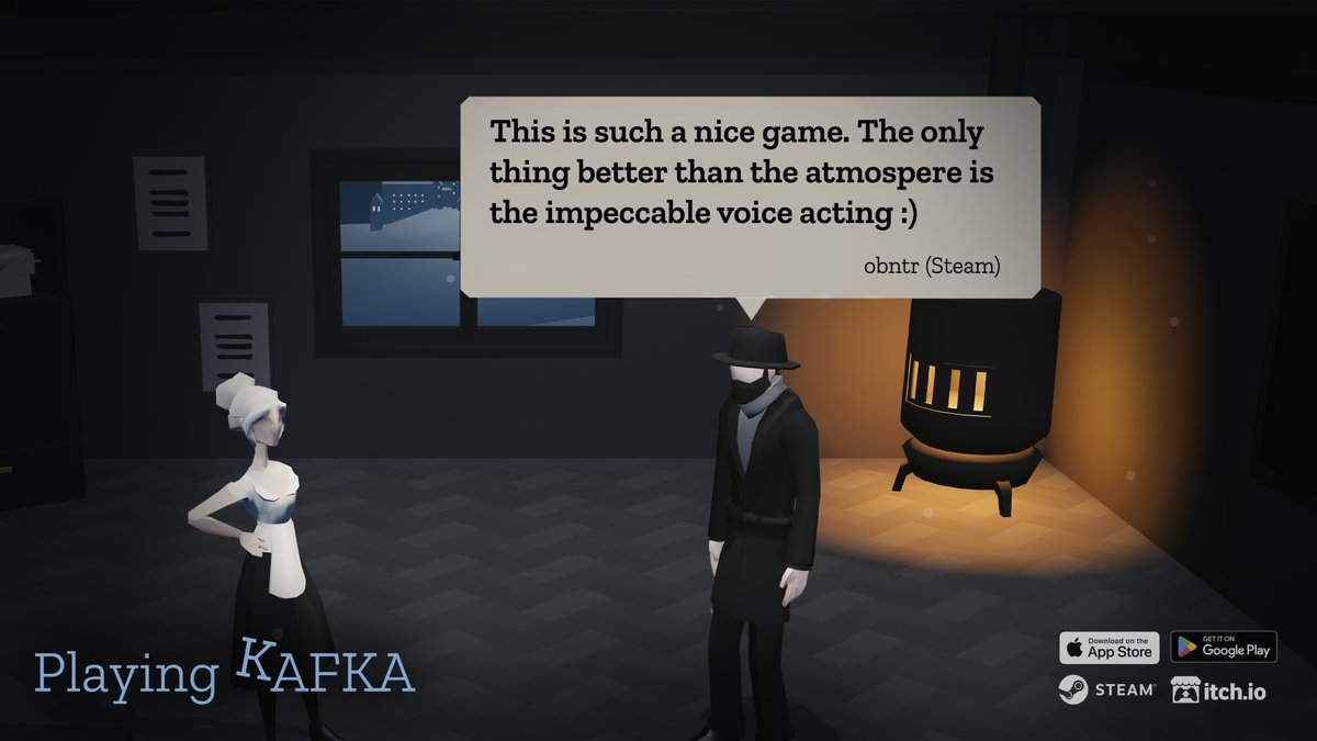 *sighs in relief* Impeccable was what we were going for! Thanks obntr for your kind word. And we are looking to reading yours. → charlesgames.net/playing-kafka-…