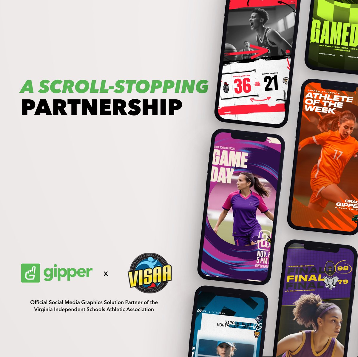 VISAA continues to choose @gogipper to create scroll-stopping graphics, newsletters, & more to boost community engagement, highlight our athletes, & empower our schools to better tell their stories on social! Learn about Gipper & exclusive discounts ➡️ zpr.io/BzweNbJ7UK4w