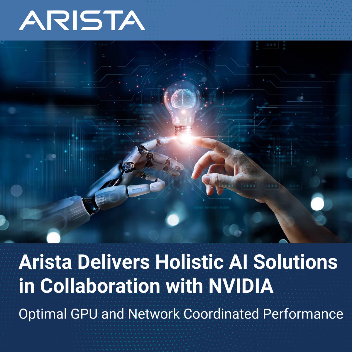 Arista delivers holistic AI Solutions in collaboration with NVIDIA for optimal GPU and network coordinated performance. Learn more here: bit.ly/4bVSU8e

#AI #Arista