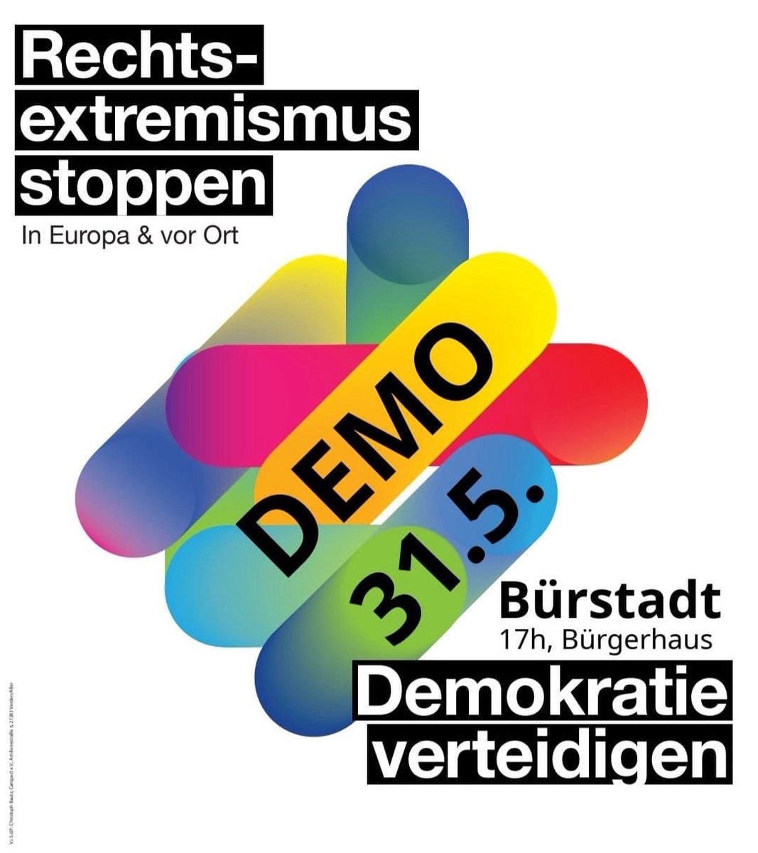 #SAVETHEDATE #Bürstadt 31.05.24 17 Uhr

Demo: Rechtsextremismus stoppen
Demokratie verteidigen

Bürstadt, Bürgerhaus

#WirSindDieBrandmauer #NieWiederIstJetzt #LautGegenRechts #SeiEinMensch #NoAfD