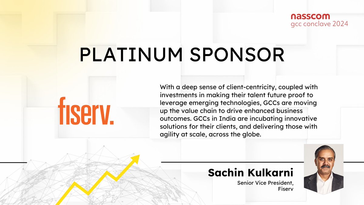 We are proud to announce @Fiserv as the Platinum Sponsor for #nasscomGCC 2024!

Come to experience a dynamic platform where industry leaders will discuss groundbreaking solutions that shape the future of Global Capability Centers. Learn from their expertise in driving