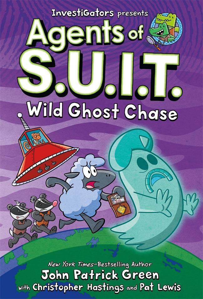 COVER REVEAL: Agents of S.U.I.T.: Wild Ghost Chase floats into stores February 18, 2025! It's the biggest Agents of S.U.I.T. adventure yet, from @johngreenart @drhastings and me (and as always, @01FirstSecond and @MacKidsBooks)!