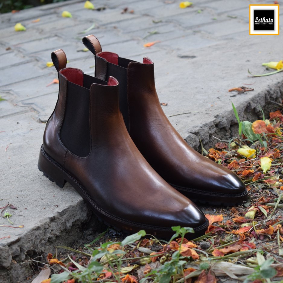 'Walk the stylish path with the Lethato Mens Chelsea Boots in Brown! Elevate your wardrobe with these classic, comfortable, and boots.' . . . . #showoffthatsole #polishyourboots #chelseaboots #brownchelseaboots #fashionlover #fashionstyle #lethatoshoes #leathershoes #lethato