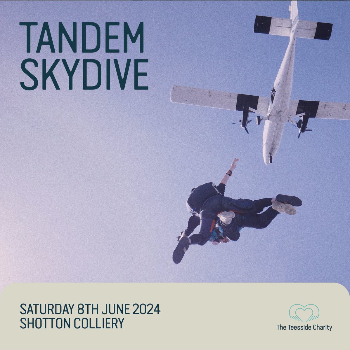 We've secured 5 places for our tandem skydive‼️

Take on a thrilling 10,000-foot leap at Durham Parachute Centre in Shotton Colliery on Saturday,8th June, at 8:00 am ☁️

👉 teessidecharity.org.uk/events/tandem-…